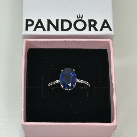 Pandora Blue Stone Ring # 9 - Picture 1 of 16